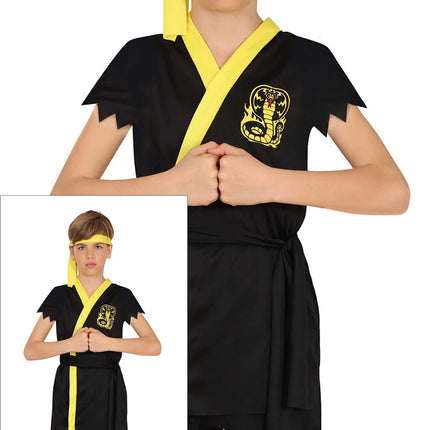 Costume da Ninja Nero Giallo Ragazzo