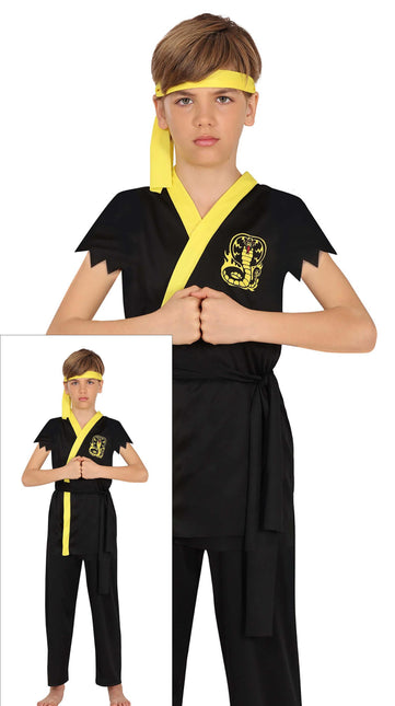Costume da Ninja Nero Giallo Ragazzo