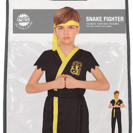 Costume da Ninja Nero Giallo Ragazzo