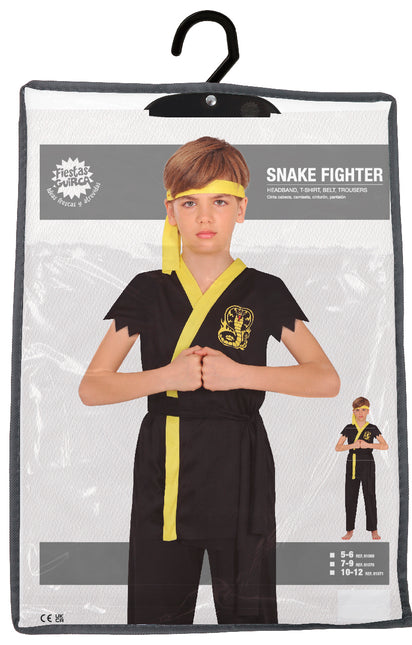 Costume da Ninja Nero Giallo Ragazzo