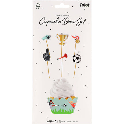Cupcake Toppers calcio 6 pezzi