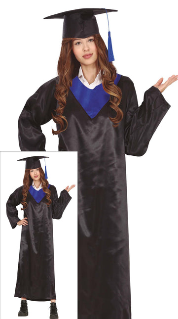 Abito da laurea nero blu donna
