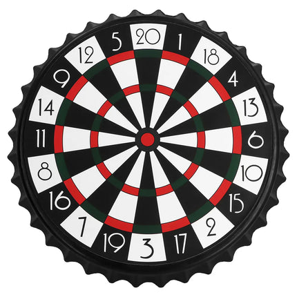 Set per il gioco "Drink & Dart" (bersaglio da freccette da 25 cm, 6 tappi di birra)