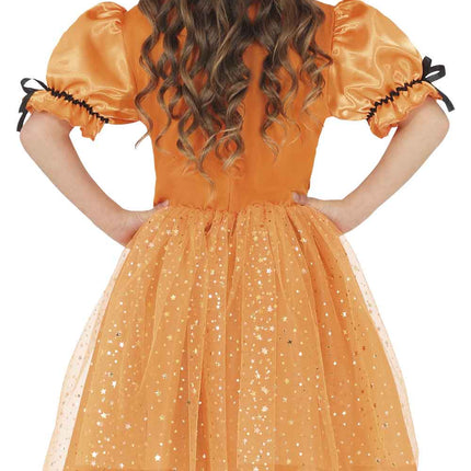 Abito da Halloween arancione da strega per bambina