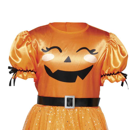 Abito da Halloween arancione da strega per bambina