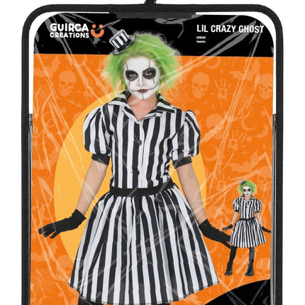 Abito di Halloween bianco e nero per bambini piccoli: piccolo fantasma buffo