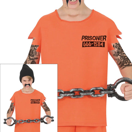 Costume di Halloween da prigioniero arancione per bambini