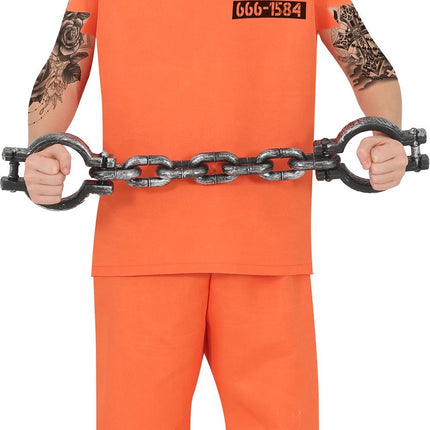 Costume di Halloween da prigioniero arancione per bambini