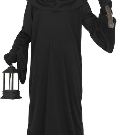 Costume di Halloween nero per bambini con occhi rosso scuro