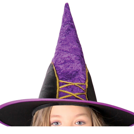 Costume da strega di Halloween per bambino in velluto