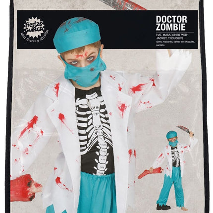 Costume di Halloween da dottore bambino zombie