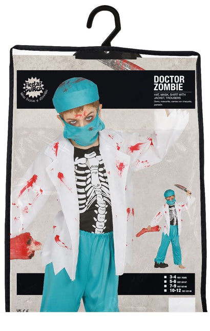 Costume di Halloween da dottore bambino zombie