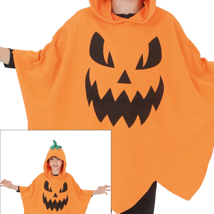 Poncho di Halloween per bambini a forma di zucca
