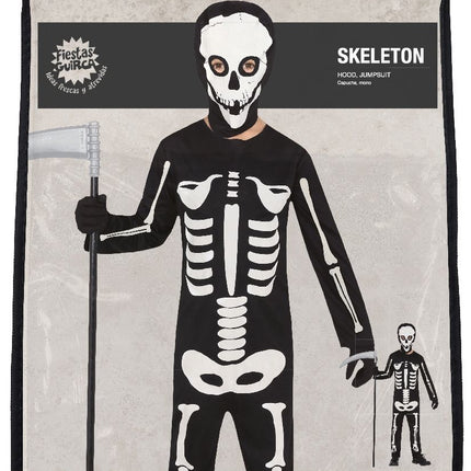 Costume di Halloween da scheletro per bambino in bianco e nero