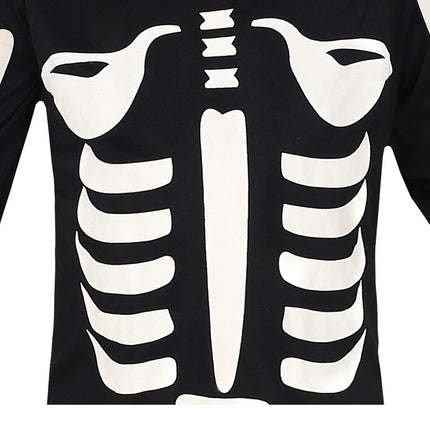 Costume di Halloween da scheletro per bambino in bianco e nero