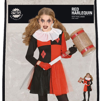 Costume di Halloween da Arlecchino bambino nero e rosso