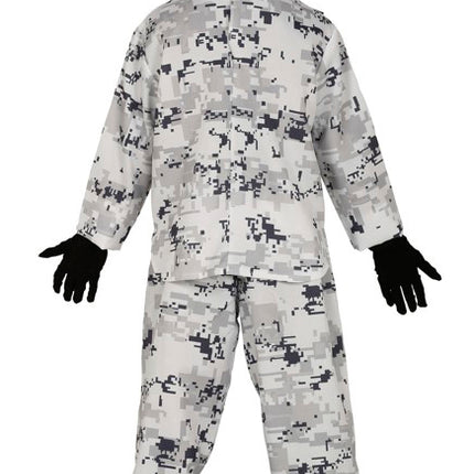 Costume da soldato bambino bianco grigio