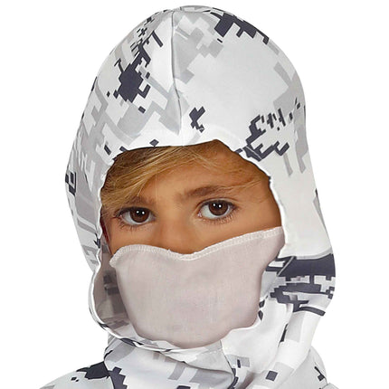 Costume da soldato bambino bianco grigio