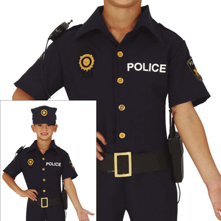 Costume da poliziotto bambino blu