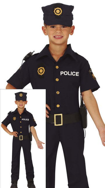 Costume da poliziotto bambino blu