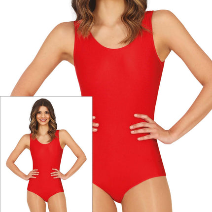 Body senza maniche rosso da donna