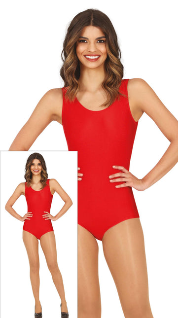 Body senza maniche rosso da donna