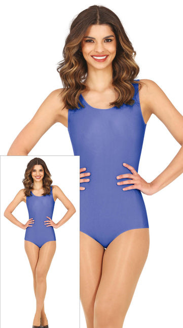 Body blu da donna senza maniche