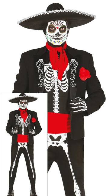 Costume messicano da uomo scheletro