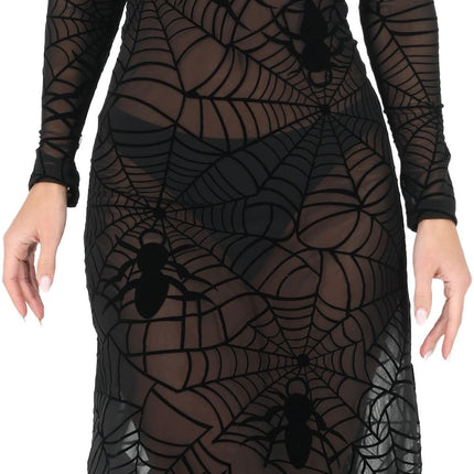 Abito da Halloween nero da donna in stile gotico con pizzo