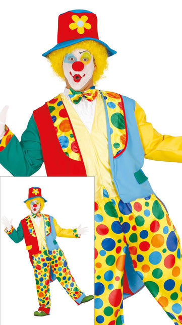 Costume da clown uomo colorato