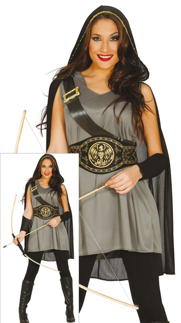 Costume da Robin Hood Donna Nero