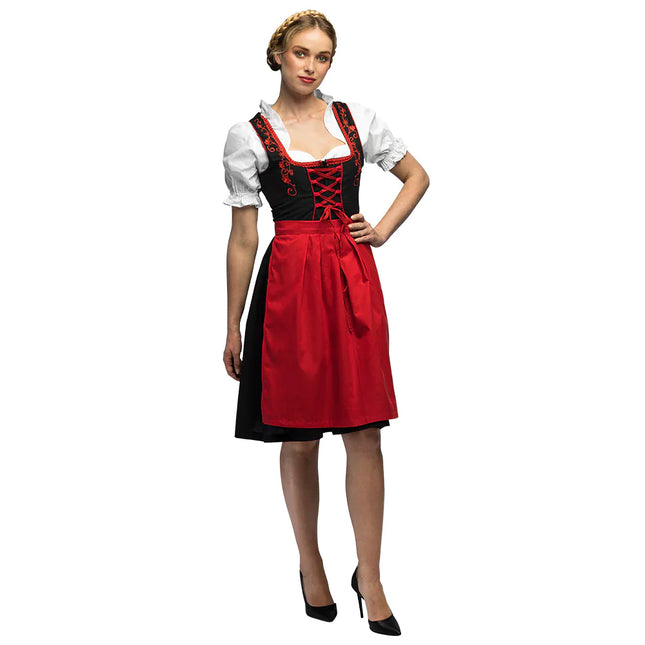Abito Dirndl rosso Oktoberfest Frau Fischer