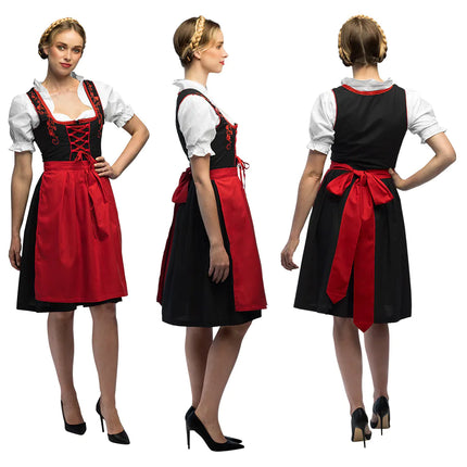 Abito Dirndl rosso Oktoberfest Frau Fischer