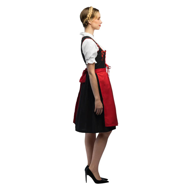 Abito Dirndl rosso Oktoberfest Frau Fischer