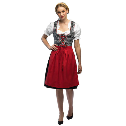 Abito Dirndl Rosso Oktoberfest Grigio Frau