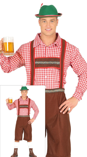 Costume Oktoberfest Uomo Rosso Marrone
