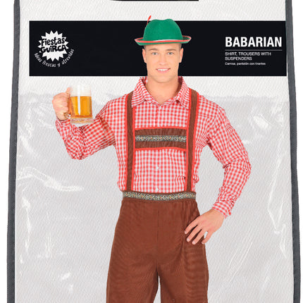 Costume Oktoberfest Uomo Rosso Marrone