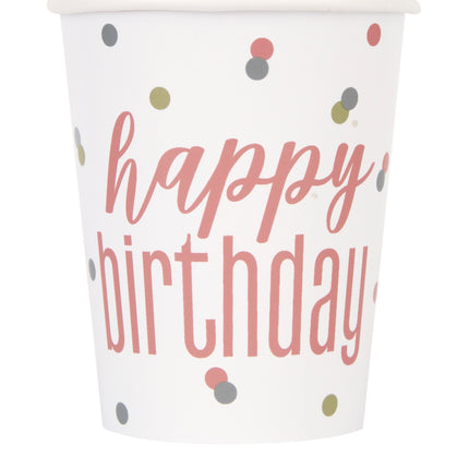 Bicchieri di Buon Compleanno in carta 266ml 8pz