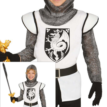 Costume da Cavaliere Medievale Bambino Argento