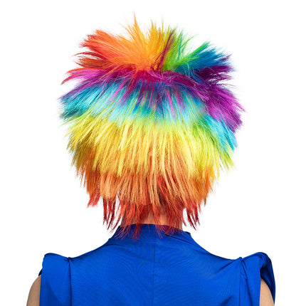 Parrucca arcobaleno punky