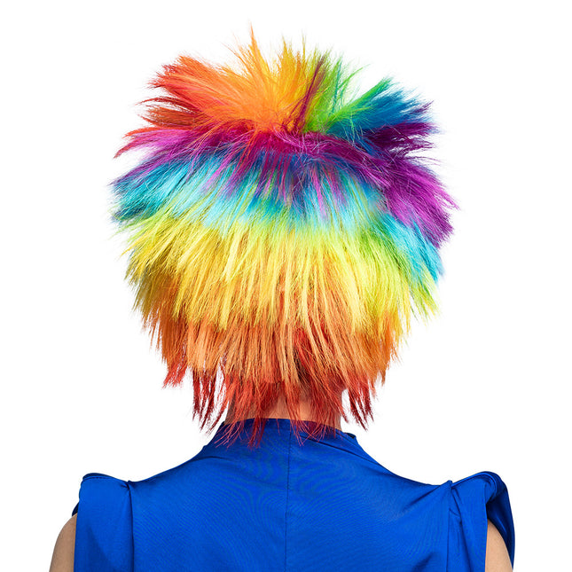 Parrucca arcobaleno punky