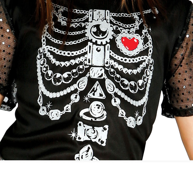 Costume Halloween Bambino Abito Scheletro Diamante