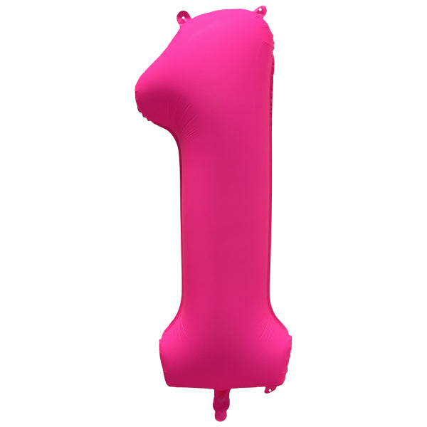 Palloncino figura 1 anno rosa neon vuoto 86 cm