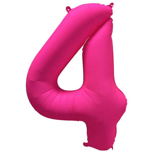 Palloncino figura 4 anni rosa neon vuoto 86 cm