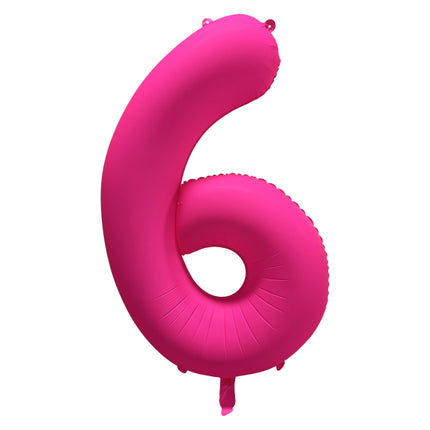 Palloncino figura 6 anni rosa neon vuoto 86 cm