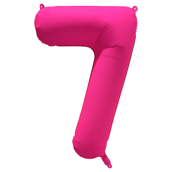 Palloncino figura 7 anni rosa neon vuoto 86 cm