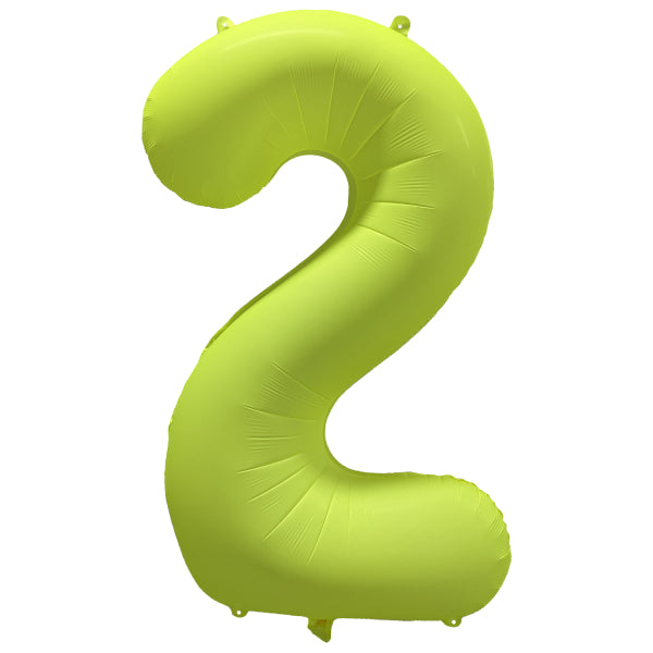 Palloncino figura 2 anni giallo neon vuoto 86 cm