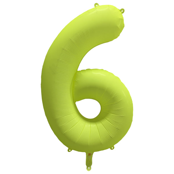 Palloncino figura 6 anni giallo neon vuoto 86 cm