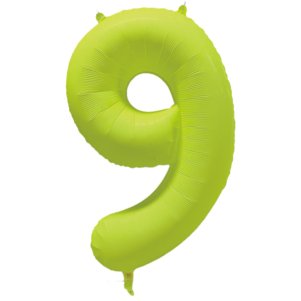 Palloncino figura 9 anni giallo neon vuoto 86 cm