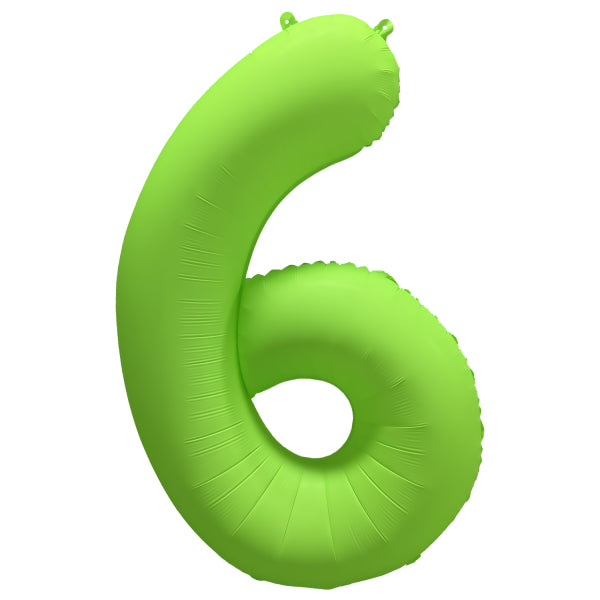 Palloncino figura 6 anni verde neon vuoto 86 cm